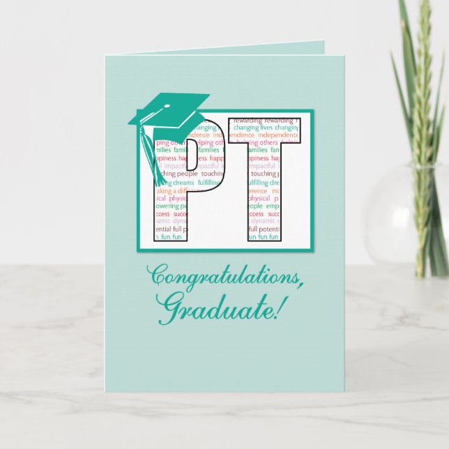 Physical Therapy Graduation Congratulations, PT wi Card (Front)