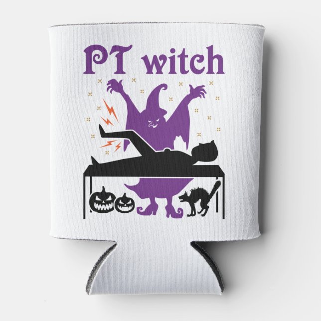 Physical Therapy Halloween PT Witch Can Cooler (Front)