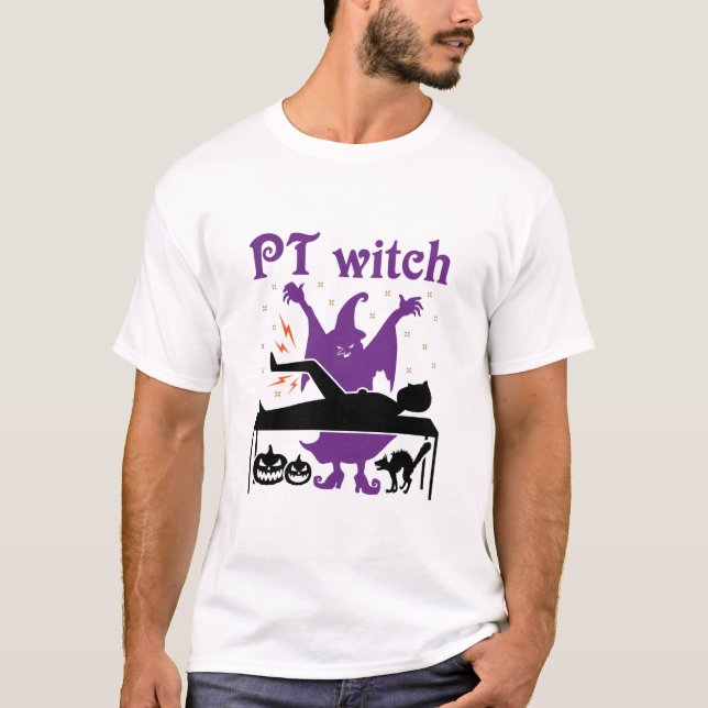 Physical Therapy Halloween PT Witch T-Shirt (Front)