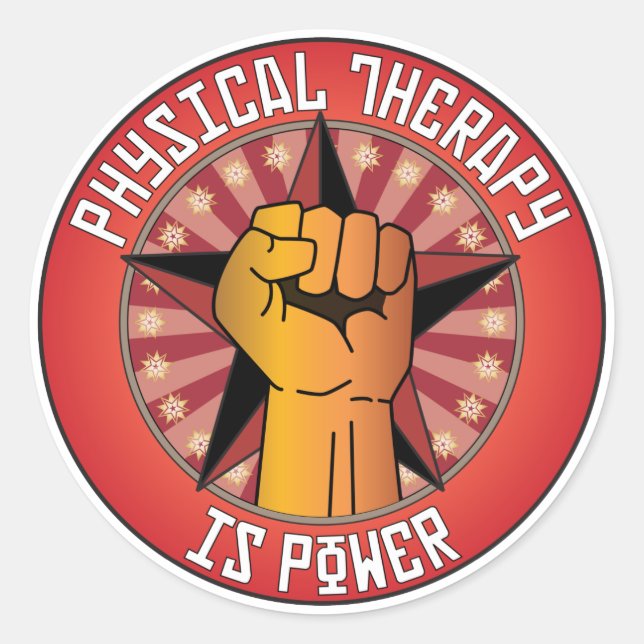 Physical Therapy Is Power Classic Round Sticker (Front)