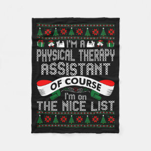 Physical Therapy Istant On Nice List Christmas Fleece Blanket