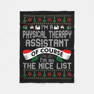 Physical Therapy Istant On Nice List Christmas  Fleece Blanket