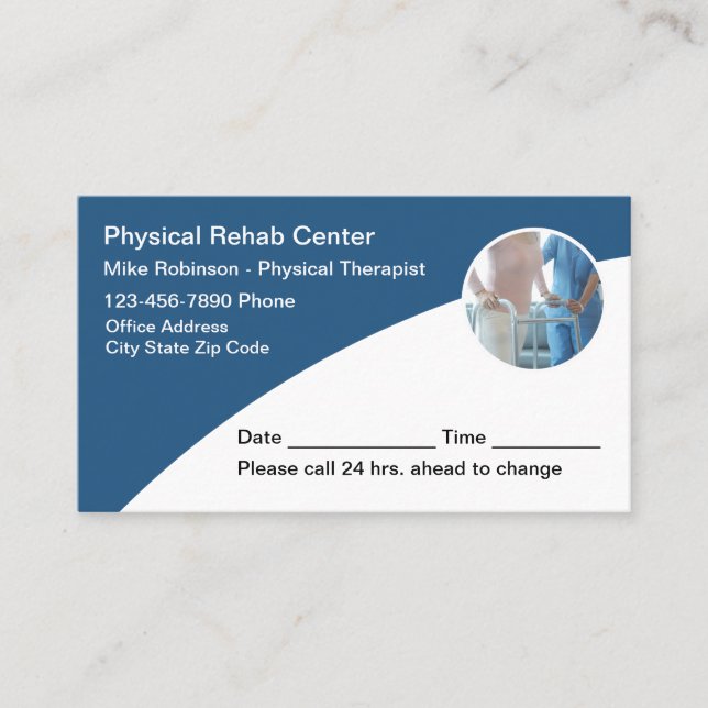 Physical Therapy Medical Appointment Cards (Front)
