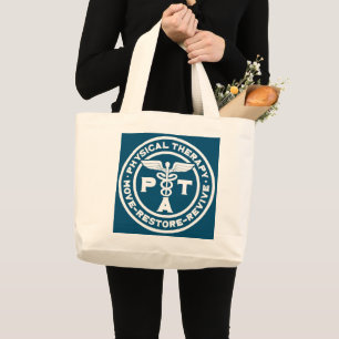 Physical Therapy Move Restore Revive Physical Large Tote Bag