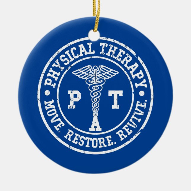 Physical Therapy Move Restore Revive PT Physical Ceramic Tree Decoration (Front)