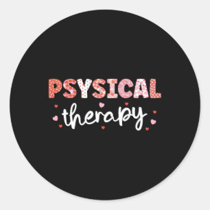 Physical Therapy Nurse Valentine’s Day Rn Icu Er V Classic Round Sticker