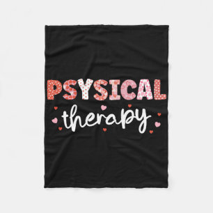 Physical Therapy Nurse Valentine’s Day Rn Icu Er V Fleece Blanket