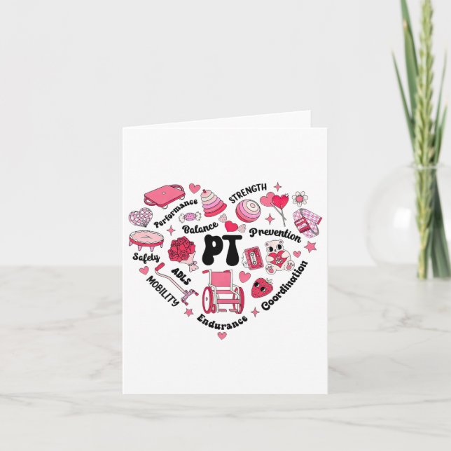 Physical Therapy Paediatrics Pt Heart Valentine's  Card (Front)