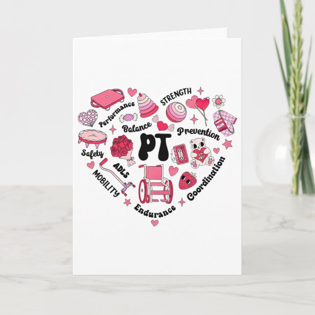 Physical Therapy Pediatric Pt Heart Valentine's Da Card (Front)