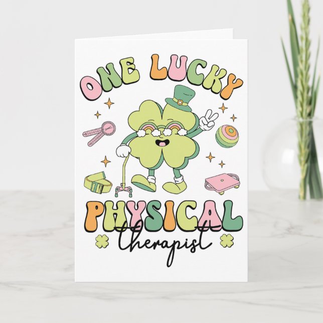 Physical Therapy Pt Patricks Day Physical Therapis Card (Front)