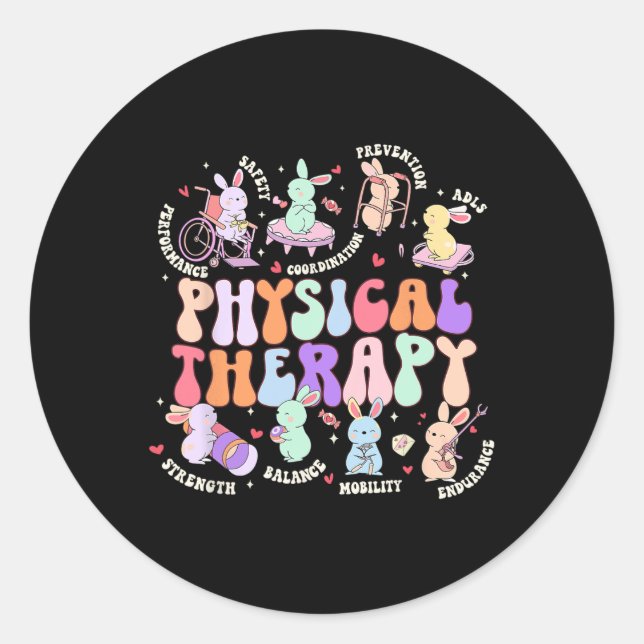 Physical Therapy Pt Physical Therapist Easter Day  Classic Round Sticker (Front)