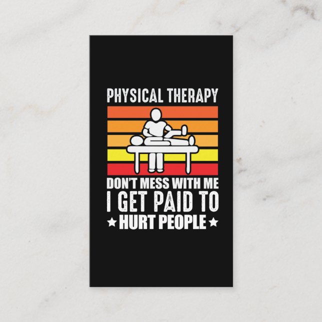 Physical Therapy PT physio massage assistant Business Card (Front)