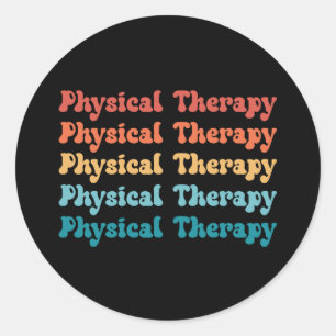 Physical Therapy PT Retro PT Grad Gifts Classic Round Sticker