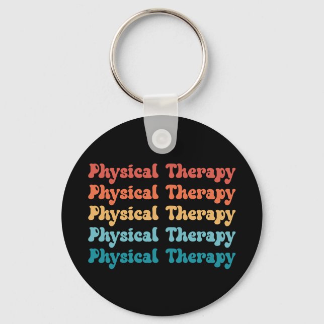 Physical Therapy PT Retro PT Grad Gifts Key Ring (Front)
