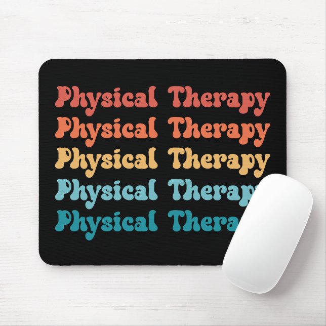 Physical Therapy PT Retro PT Grad Gifts Mouse Mat (With Mouse)