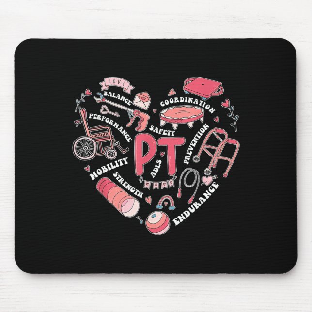Physical Therapy Pt Valentine Heart Shape Physical Mouse Mat (Front)