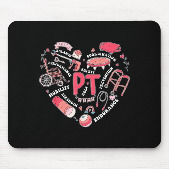 Physical Therapy Pt Valentine Heart Shape Physical Mouse Mat (Front)