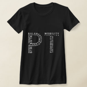 Physical Therapy "PT" Word Art T-Shirt