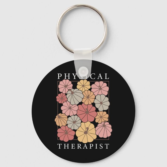 Physical Therapy Pumpkin Fall Pt Therapist Thanksg Key Ring (Front)