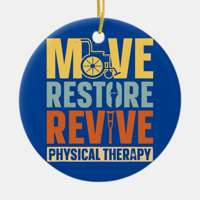 Physical Therapy Restore Revive PT Physical Ceramic Tree Decoration (Front)