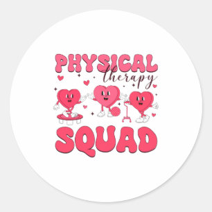 Physical Therapy Squad Valentines Day Pt Pta Vale  Classic Round Sticker