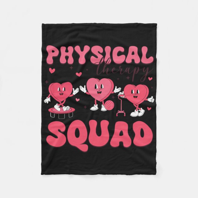Physical Therapy Squad Valentine's Day Pt Pta Vale Fleece Blanket (Front)