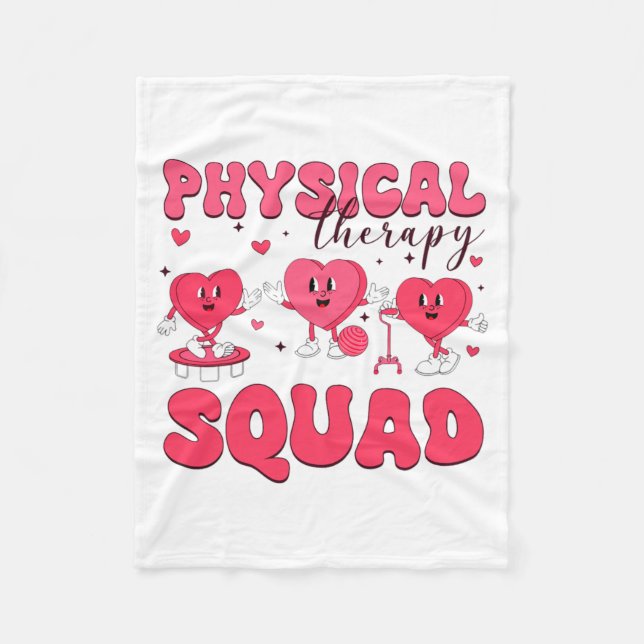 Physical Therapy Squad Valentines Day Pt Pta Vale  Fleece Blanket (Front)
