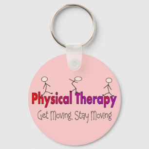 Physical Therapy Stick People Design Key Ring