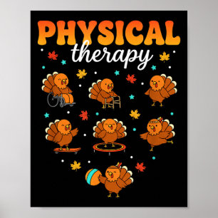 Physical Therapy Turkey Thankful Pt Therast Thanks Poster