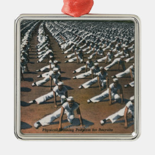 Physical Training Program for Recruits - US Navy Metal Tree Decoration