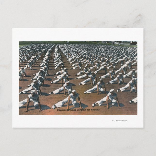 Physical Training Program for Recruits - US Navy Postcard (Front)