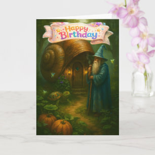 Physical wizard and snail house fairy card