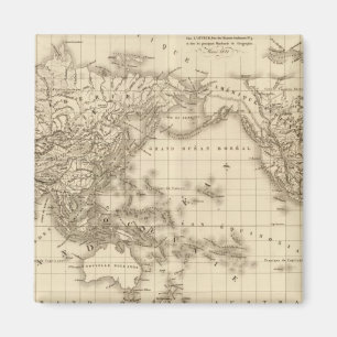Physical world map magnet