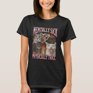 Physically Thicc Funny Cat Meme Bootleg Graphic T-Shirt