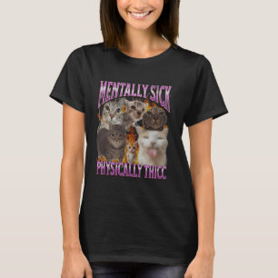 Physically Thicc Funny Cat Meme Bootleg Graphic T-Shirt