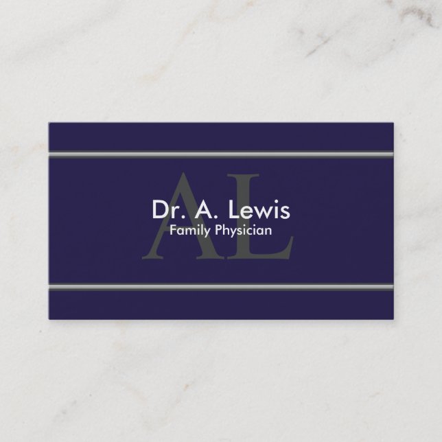 Physician and Medical Business Card - Monogram (Front)