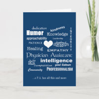 Physician Assistant Attributes/White Text on Blue