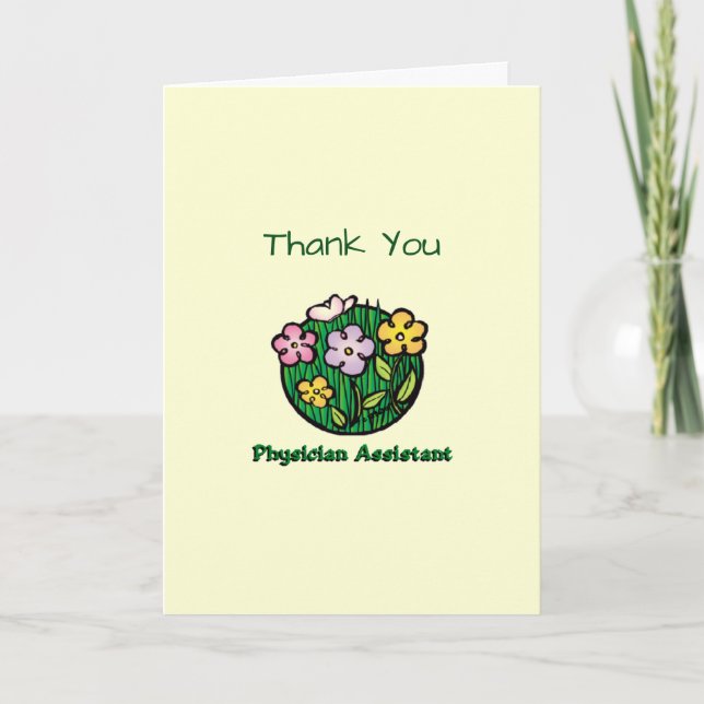 Physician Assistant Blooms Thank You Card (Front)