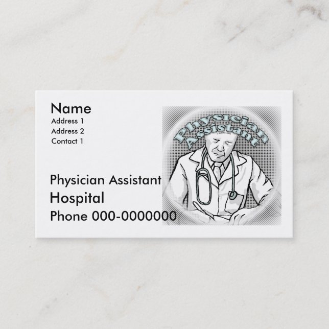 Physician Assistant Business Cards (Front)