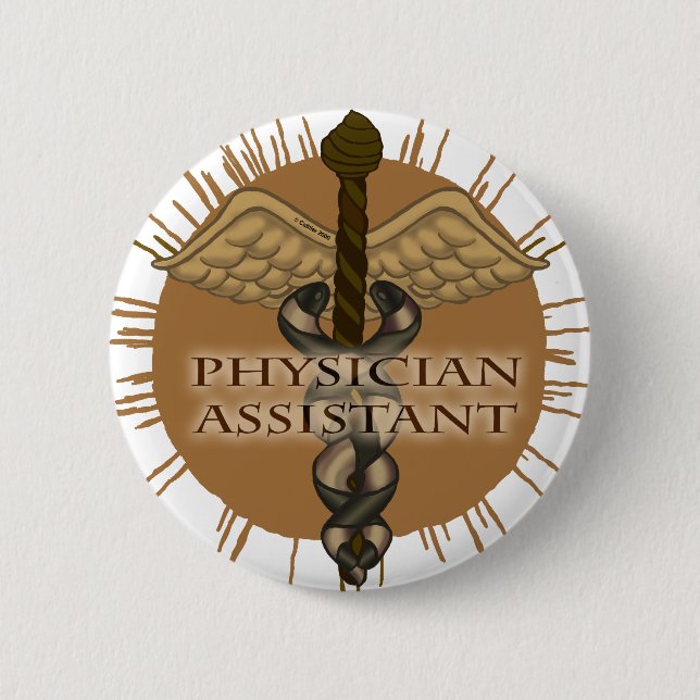 Physician Assistant Caduceus 6 Cm Round Badge (Front)