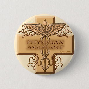 Physician Assistant Caduceus custom name Pin