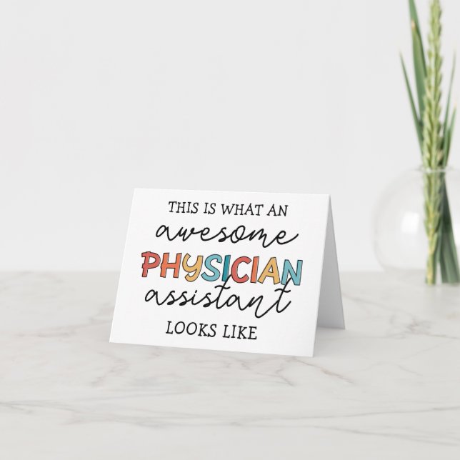 Physician Assistant Funny Awesome PA Note Card (Front)