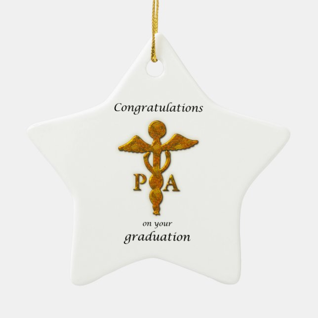 Physician Assistant Graduation Congratulations Ceramic Tree Decoration (Front)