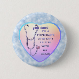Physician Assistant Heart   6 Cm Round Badge