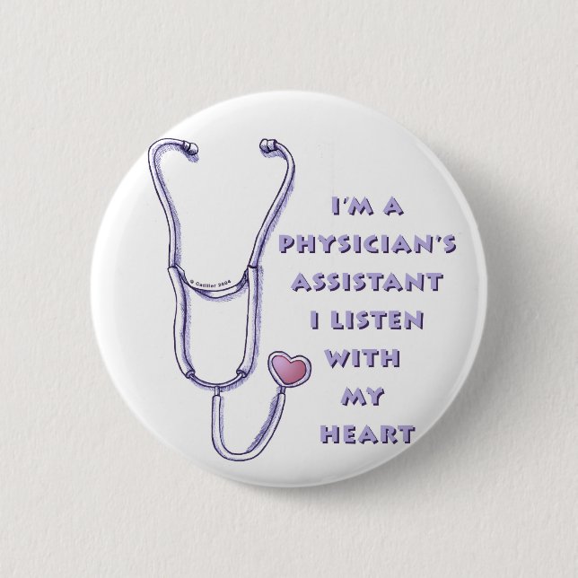 Physician Assistant Heart 6 Cm Round Badge (Front)