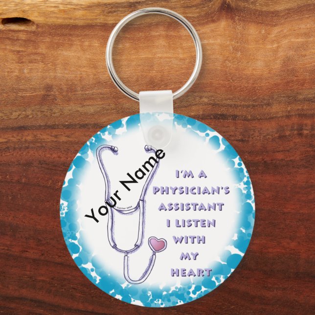Physician Assistant Heart Key Ring (Front)