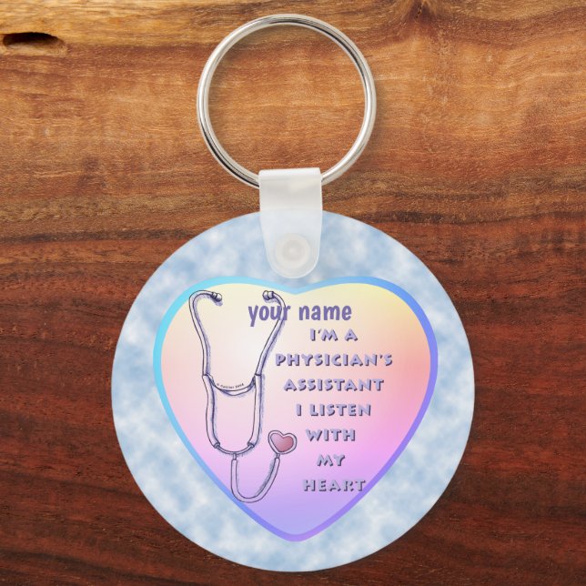Physician Assistant Heart Key Ring (Front)