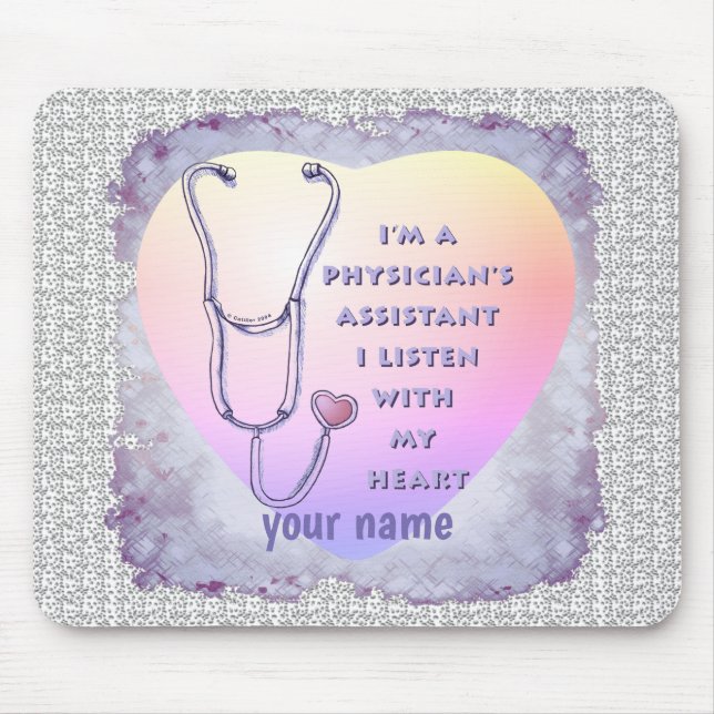 Physician Assistant Heart Mouse Mat (Front)