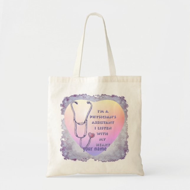 Physician Assistant Heart Tote Bag (Front)
