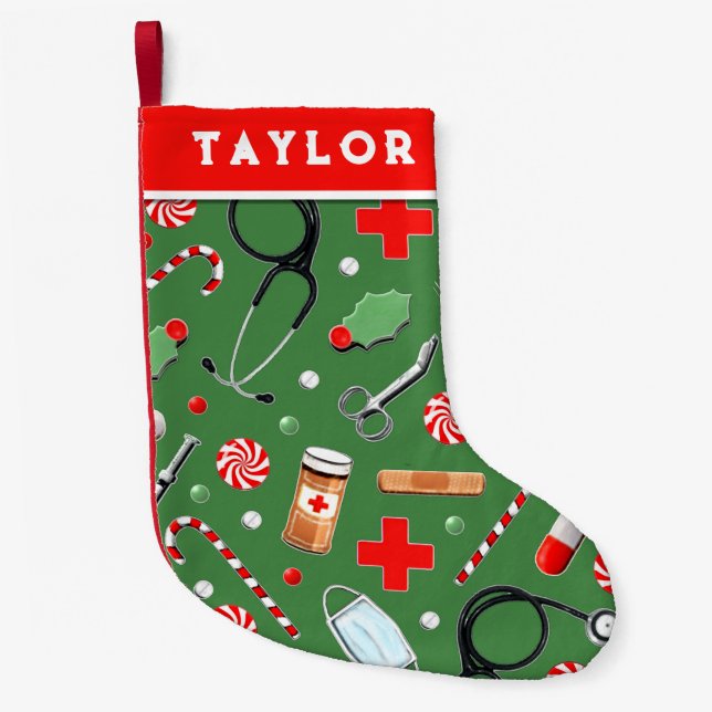 Physician Assistant Holiday Gift Small Christmas Stocking (Front)